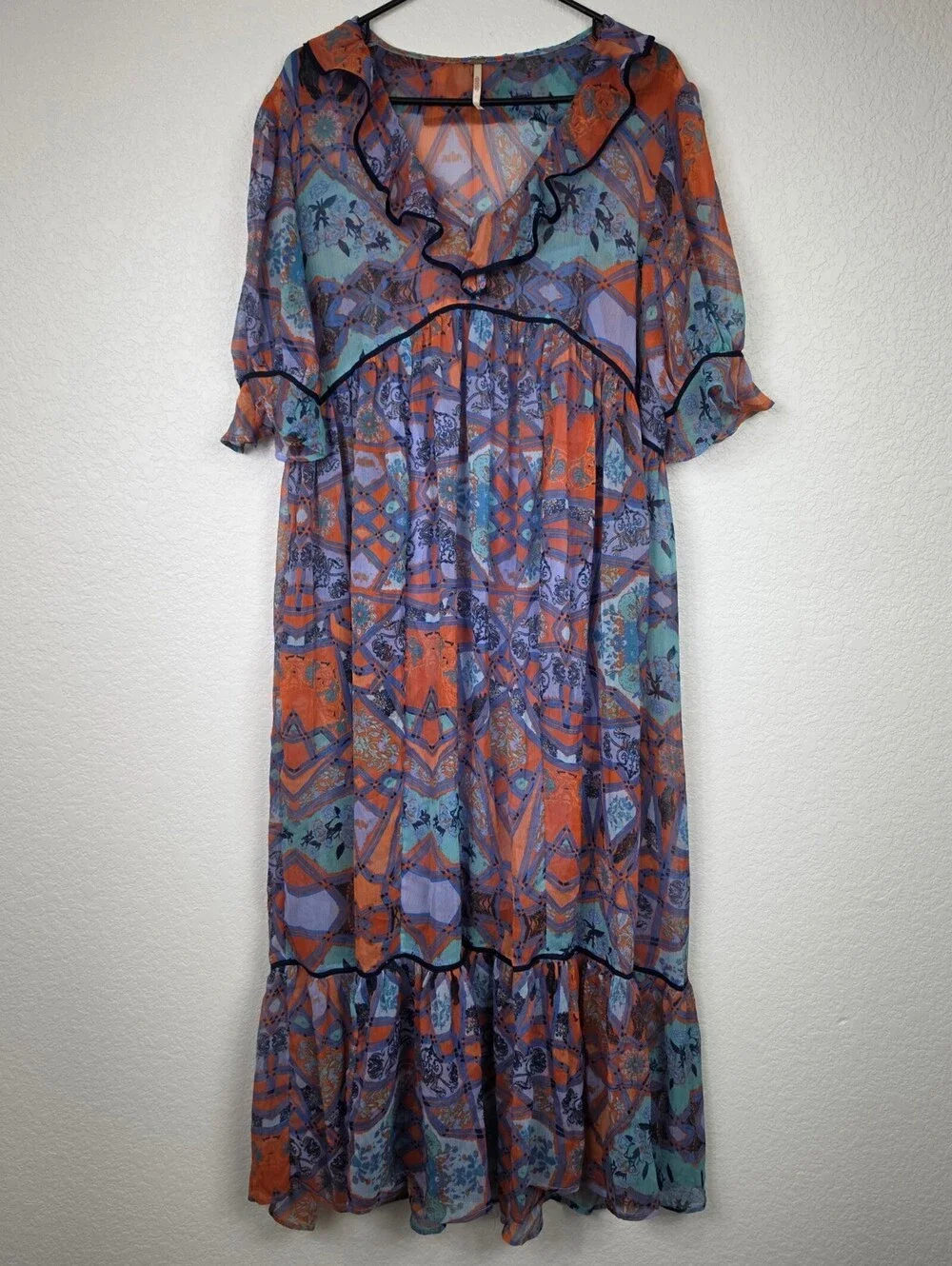 Free People Small Boho Multicolor Printed Dress